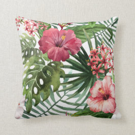 Tropische bloemen Waterverf Modern Fine Floral Kussen