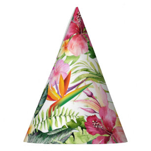 Tropische Bloemen Wilde Jungle Verjaardagsfeestje Feesthoedjes