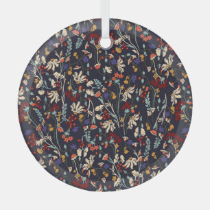 Tropische bloemen: Willekeurige botanische Vintage Glas Ornament