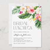 Tropische bloemen zomer bruids lunch kaart (Voorkant)