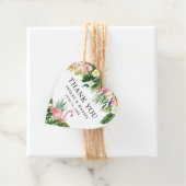 Tropische Bloemenbruiloft Flamingo Hartelijk dank Bedankjes Labels (In situ)