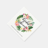 Tropische bloemenguirlande zomer bruidsdouche servet (Hoek)
