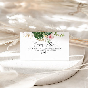 Tropische bloemenhibiscus luier loterij ticket informatiekaartje