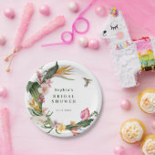 Tropische Bloemenkrans Bruidsdouche uitnodiging Papieren Bordje (Feest)