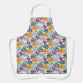 Tropische bloemenpalmen Print Schort (Voorkant)