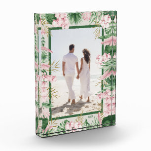 Tropische bloemenrand fotoblokken