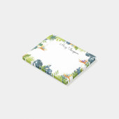Tropische Bloemenrand Monogram Naam Post-it® Notes (Schuin)
