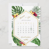 Tropische bloemensave the date kaart (Achterkant)