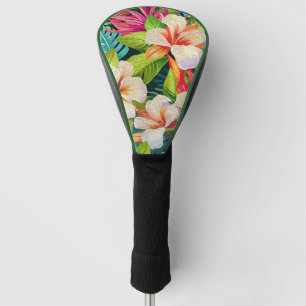 Tropische bloemenschilderstijl in olieverf golfheadcover