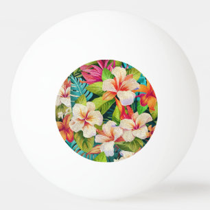 Tropische bloemenschilderstijl in olieverf pingpongballen