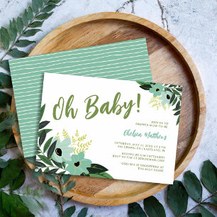 Tropische Bloemige Baby Shower Uitnodiging