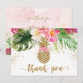 Tropische bloemige bruidsbruiloft bedankt (Voorkant / Achterkant)