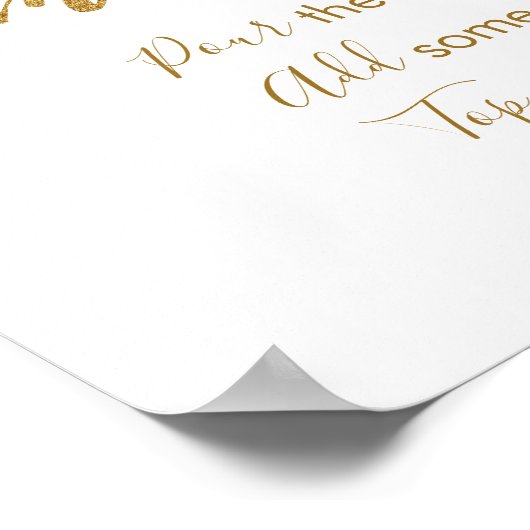 Tropische bloemige bruiloftsfeest Mimosa Bar met a Poster (Hoek)