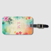 Tropische bloemnaam bagagelabel (Voorkant (horizontaal))