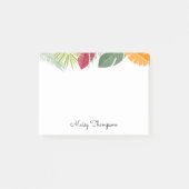 Tropische Bloemrijke Rand Monogram Naam Post-it® Notes (Voorkant)