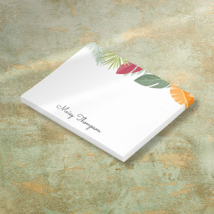 Tropische Bloemrijke Rand Monogram Naam Post-it® Notes