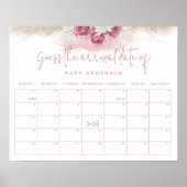 Tropische Boho Baby Shower Raad de Aankomstdatum Poster (Voorkant)