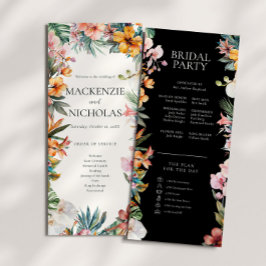 Tropische Boho Bloemen Trouwprogramma