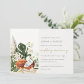 Tropische Boho Coconuts Orchids Palm Wedding Invit Bedankkaart (Staand voorkant)