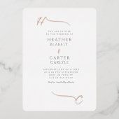 Tropische Boho Modern Initiaal Folie Uitnodiging (Voorkant)