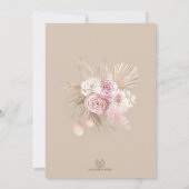 Tropische Boho Pampas Gras Blozende Bloem Bruiloft Kaart (Achterkant)