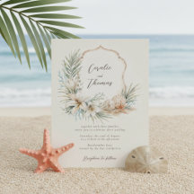 Tropische Boho-strandtrouw met familiewapen