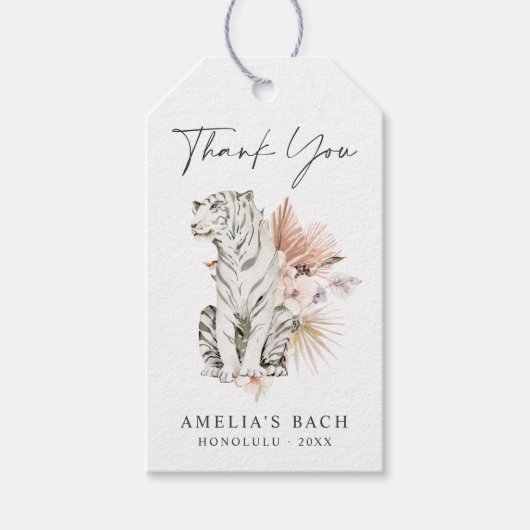 Tropische Boho Tigers Dank u Cadeaulabel (Voorkant)