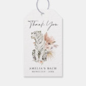 Tropische Boho Tigers Dank u Cadeaulabel (Achterkant)