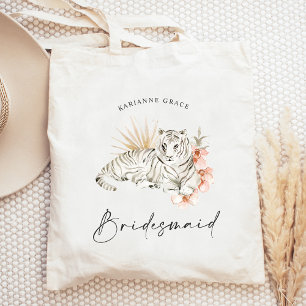 Tropische Boho Tijgers Bachelorette Bruidsmeisje Tote Bag