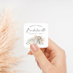 Tropische Boho Tijgers Bachelorette Vierkante Sticker