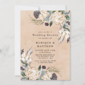 Tropische Boho White Protea Wedding Shower nodigt  (Voorkant)