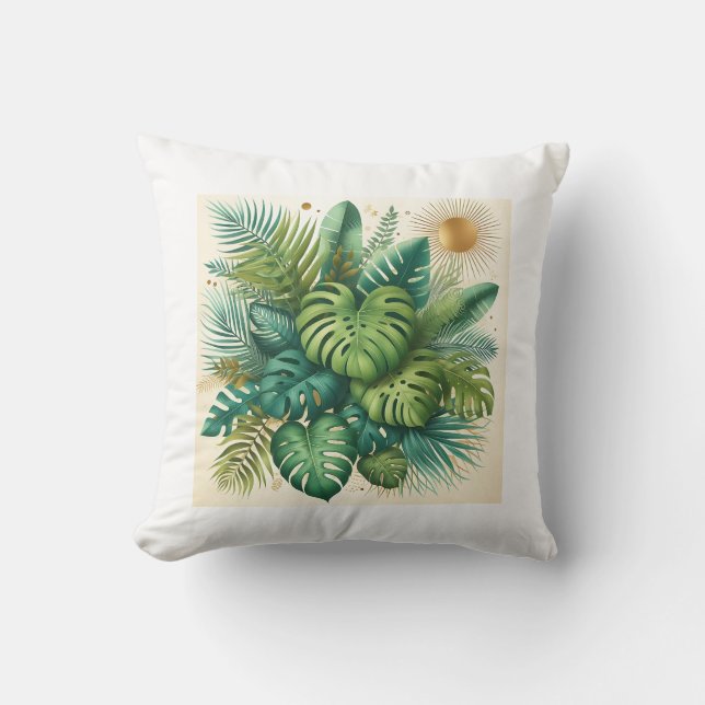 Tropische Boho Worp Kussenhoes Kussen (Voorkant)