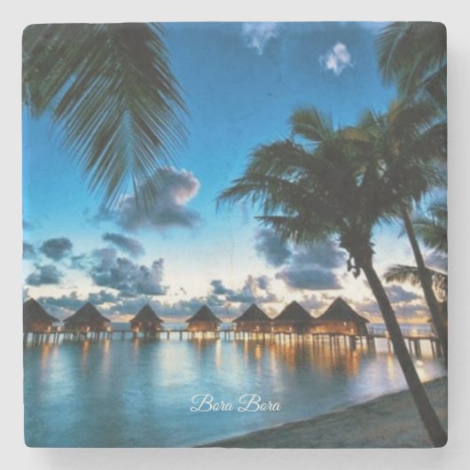 Tropische Bora Bora Stenen Onderzetter (Voorkant)