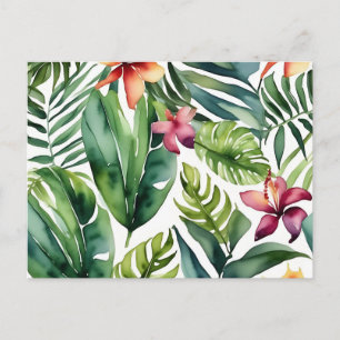 Tropische Botanicals Vibrant Waterverf Foliage Briefkaart