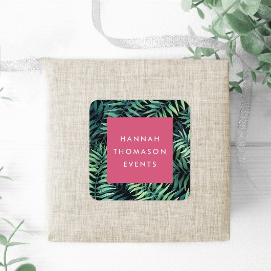 Tropische Botanische Bedrijfsnaam Vierkante Sticker