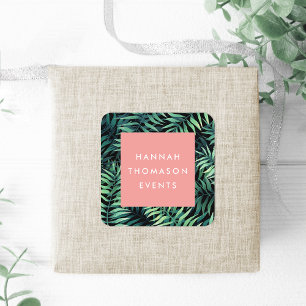 Tropische Botanische Bedrijfsnaam Vierkante Sticker