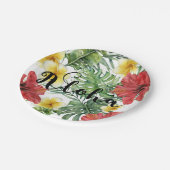 Tropische botanische bladeren en bloemen bloemen A Papieren Bordje (Gekanteld)