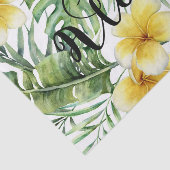 Tropische botanische bladeren en bloemen bloemen A Tissuepapier (Detail)