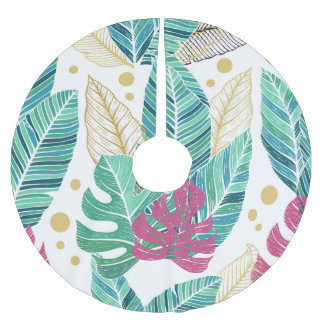 Tropische botanische bladeren, naadloos  ontwerp kerstboom rok