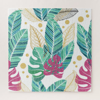 Tropische botanische bladeren, naadloos  ontwerp legpuzzel