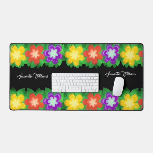 Tropische botanische bloemen bureaumat (Keyboard & Muis)