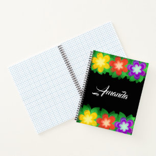 Tropische botanische bloemen notitieboek