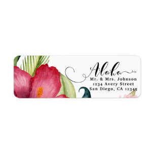 Tropische botanische bloemige Aloha elegante uitno Etiket