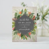 Tropische botanische brick bespaar de datum save the date (Staand voorkant)