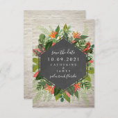 Tropische botanische brick bespaar de datum save the date (Voorkant / Achterkant)