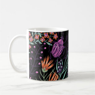 Tropische botanische en Bugs kleurrijke abstracte  Koffiemok