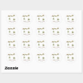 Tropische Botanische Groene Huwelijksstickers Ronde Sticker (Vel)