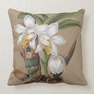 Tropische botanische orchidee bloemen bloemenkusse kussen
