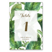 Tropische Botanische Palm Blad Trouwtafel Nummer Kaart (Achterkant)