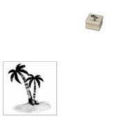 Tropische botanische palmboom 	rubberstempel (Gestempeld)